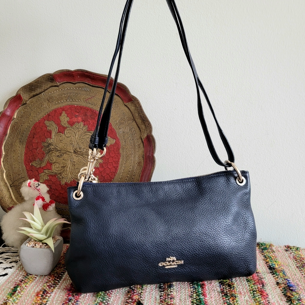 Coach Baguette Blue Leather Shoulder Bag Crossbody Bag